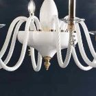 Araña clásica de 24 luces en vidrio soplado y detalles hechos a mano - Phaedra Viadurini