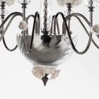 Araña clásica de 8 luces en porcelana y vidrio soplado de lujo - Eteria Viadurini