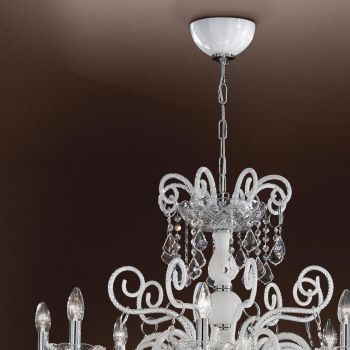 Araña de 8 luces en vidrio veneciano Made in Italy Classic - Florentino