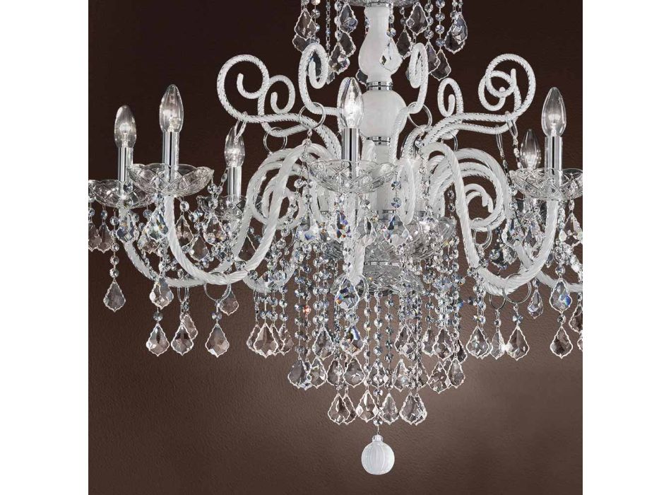 Araña de 8 luces en vidrio veneciano Made in Italy Classic - Florentino Viadurini