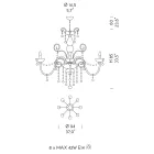 Araña de 8 luces en vidrio veneciano Made in Italy Classic - Florentino Viadurini