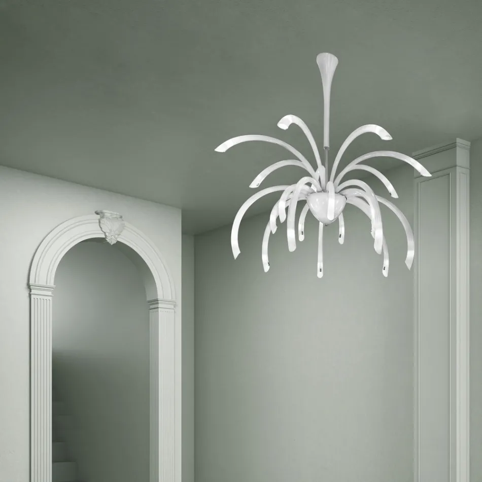 Araña de cristal veneciano de 21 luces hecha a mano en Italia - Jason Viadurini