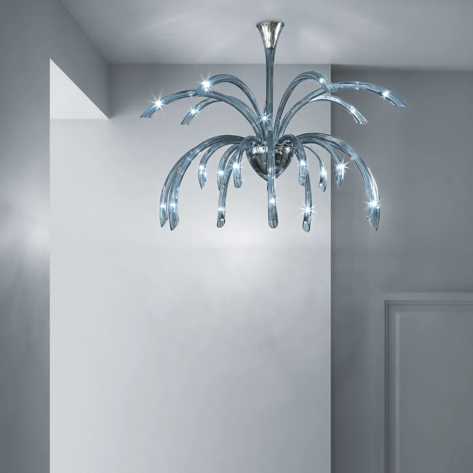 Araña de cristal veneciano de 21 luces hecha a mano en Italia - Jason Viadurini