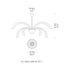 Araña de cristal veneciano de 21 luces hecha a mano en Italia - Jason Viadurini