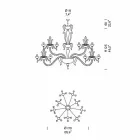 Lámpara de araña con 27 luces en vidrio veneciano blanco, hecha a mano en Italia - Regina Viadurini