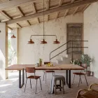 Lámpara de araña estilo vintage de 3 luces de cobre y latón - Contrada by Il Fanale Viadurini