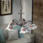 Araña hecha a mano de cerámica de 3 o 5 luces con Passanastri - Nápoles Viadurini