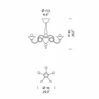 Lámpara de araña de cristal artesanal de 5 luces de Venecia, Made in Italy - Margherita Viadurini