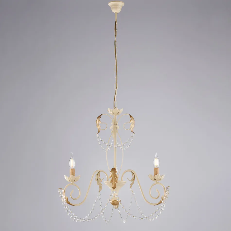 Lámpara de araña de 5 luces en metal y cristal para una iluminación espectacular – Perla Viadurini