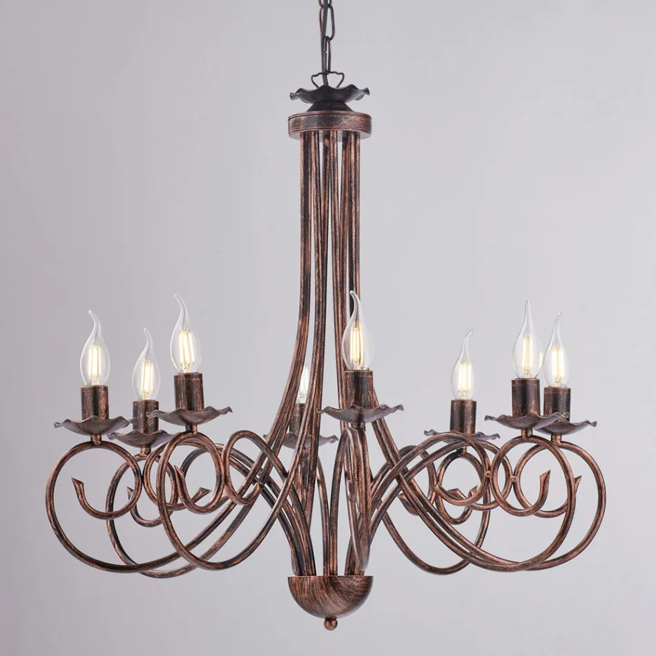 Lámpara de araña de cinco luces en metal y cristal para una luz equilibrada y difusa – Laguna Viadurini