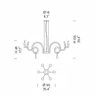 Lámpara de araña de cristal Venecia hecha a mano de 6 luces Made in Italy - Bernadette Viadurini