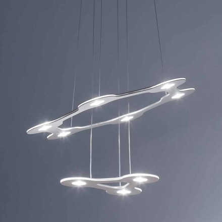 Lámpara de araña de 9 luces en aluminio pintado fino Made in Italy - Flash Viadurini