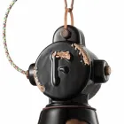 cerámica vendimia campana de la lámpara y el metal Angela Ferroluce Viadurini