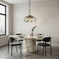 Lámpara de araña veneciana de tres luces con forma de ramo de cristal soplado, fabricada en Italia - Lucilla