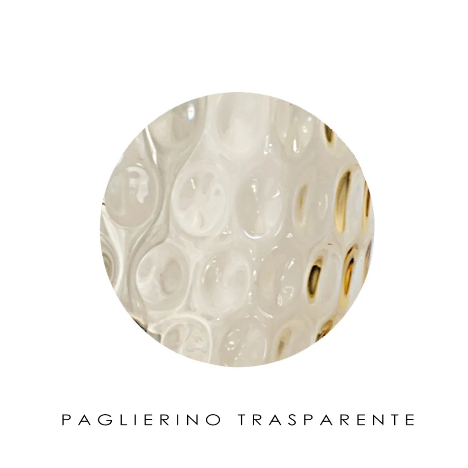 Lámpara de araña veneciana de tres luces con forma de ramo de cristal soplado, fabricada en Italia - Lucilla Viadurini