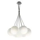 Lámpara de araña Althea de siete luces en cristal pulido o satinado, fabricada en Italia. Viadurini