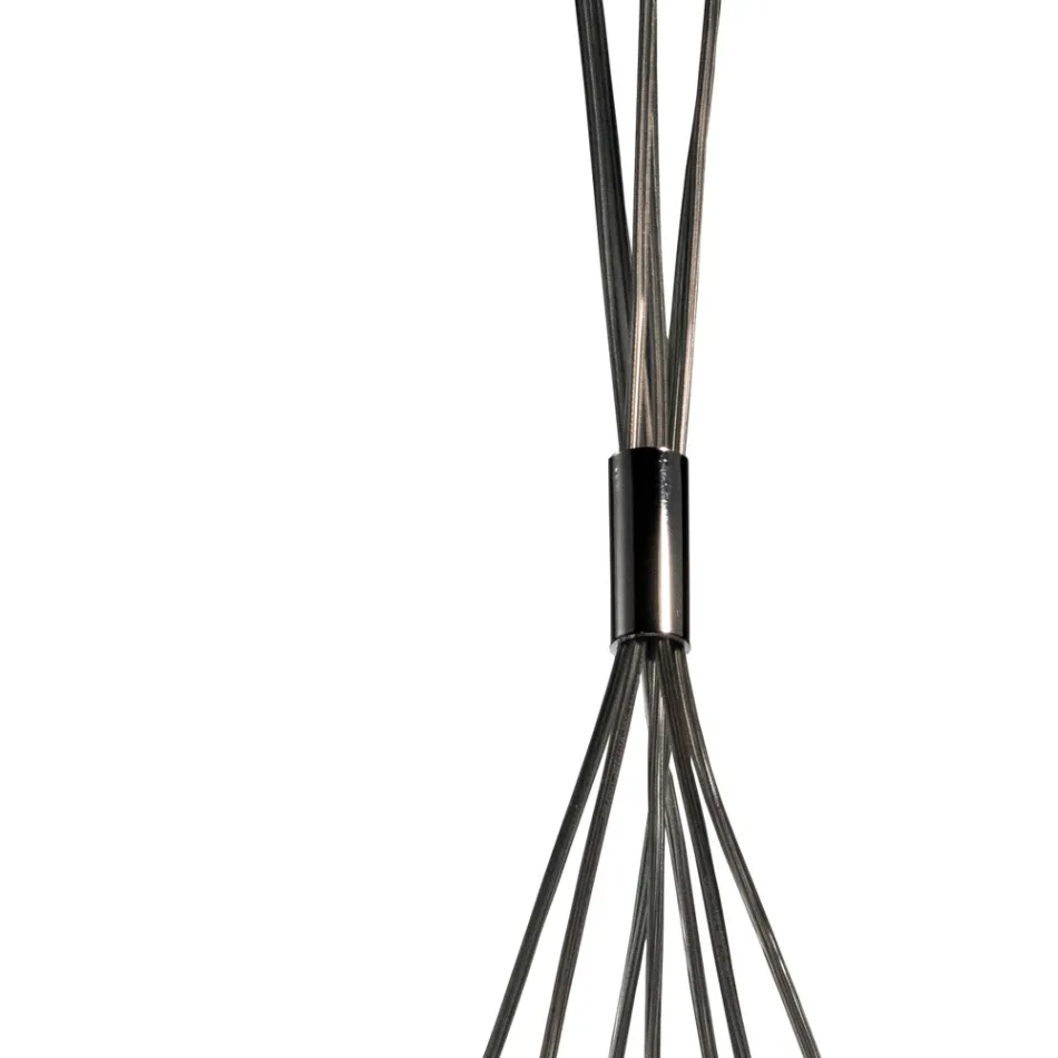 Lámpara de araña Althea de siete luces en cristal pulido o satinado, fabricada en Italia. Viadurini