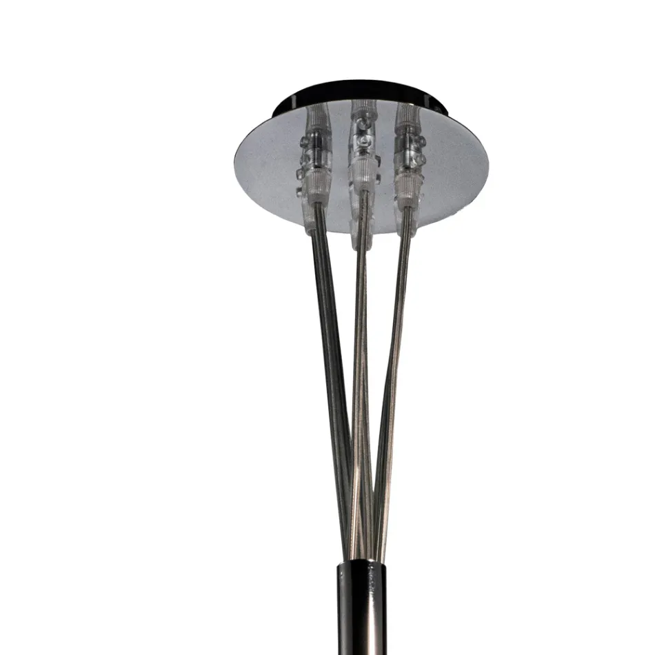 Lámpara de araña Althea de siete luces en cristal pulido o satinado, fabricada en Italia. Viadurini