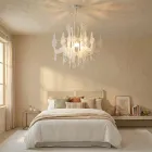 Lámpara colgante de plexiglás blanco satinado, fabricada en Italia - Luca Viadurini