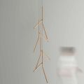 Araña de suspensión con roseta simple en madera Made in Italy - Orlov