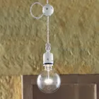 suspensión cerámica rústica de la lámpara Ferroluce Viadurini