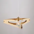 Lámpara colgante Apus de metal plateado cromado blanco Viadurini