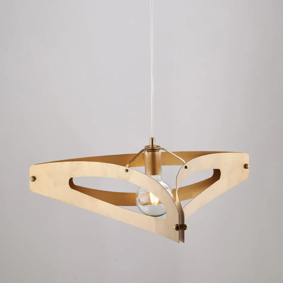 Lámpara colgante Apus de metal plateado cromado blanco Viadurini