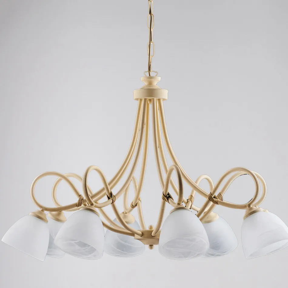 Lámpara colgante de interior Cosmo de metal negro y cristal Viadurini