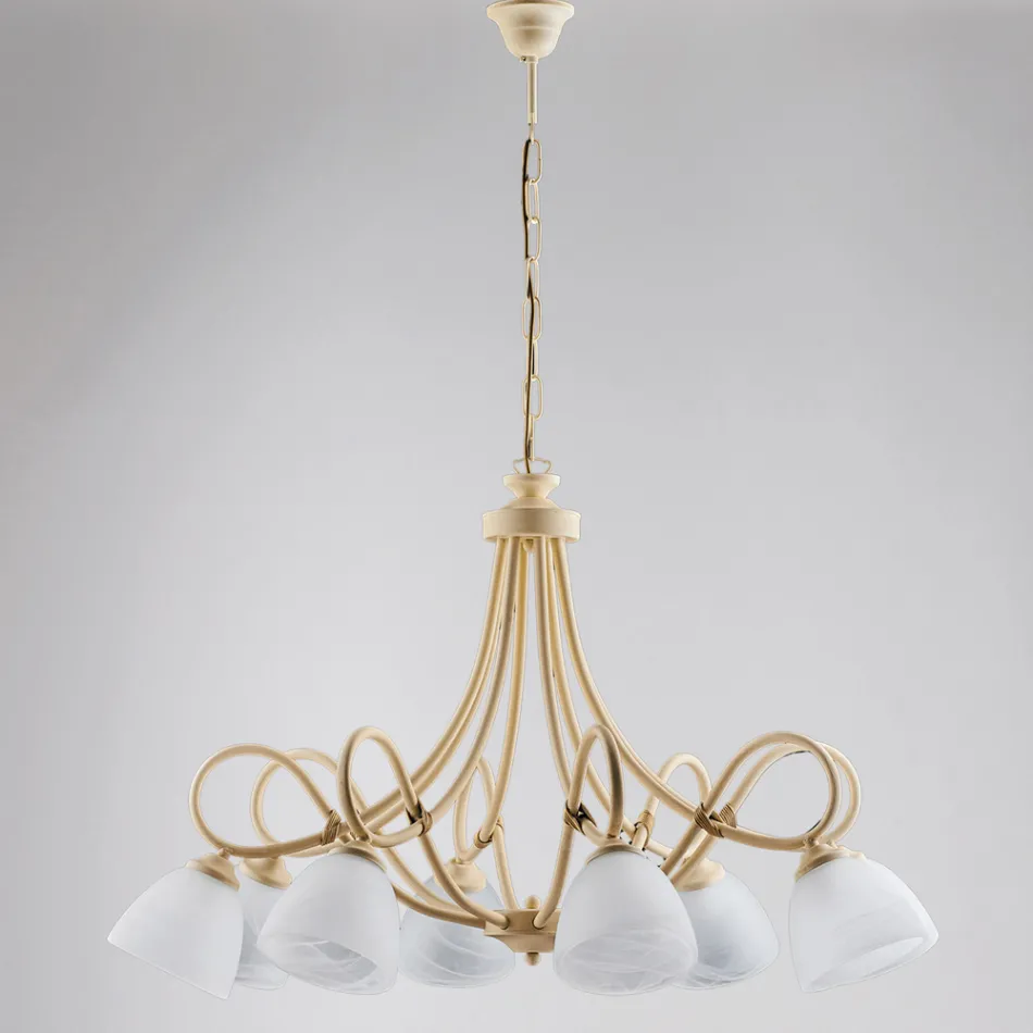 Lámpara colgante de interior Cosmo de metal negro y cristal Viadurini