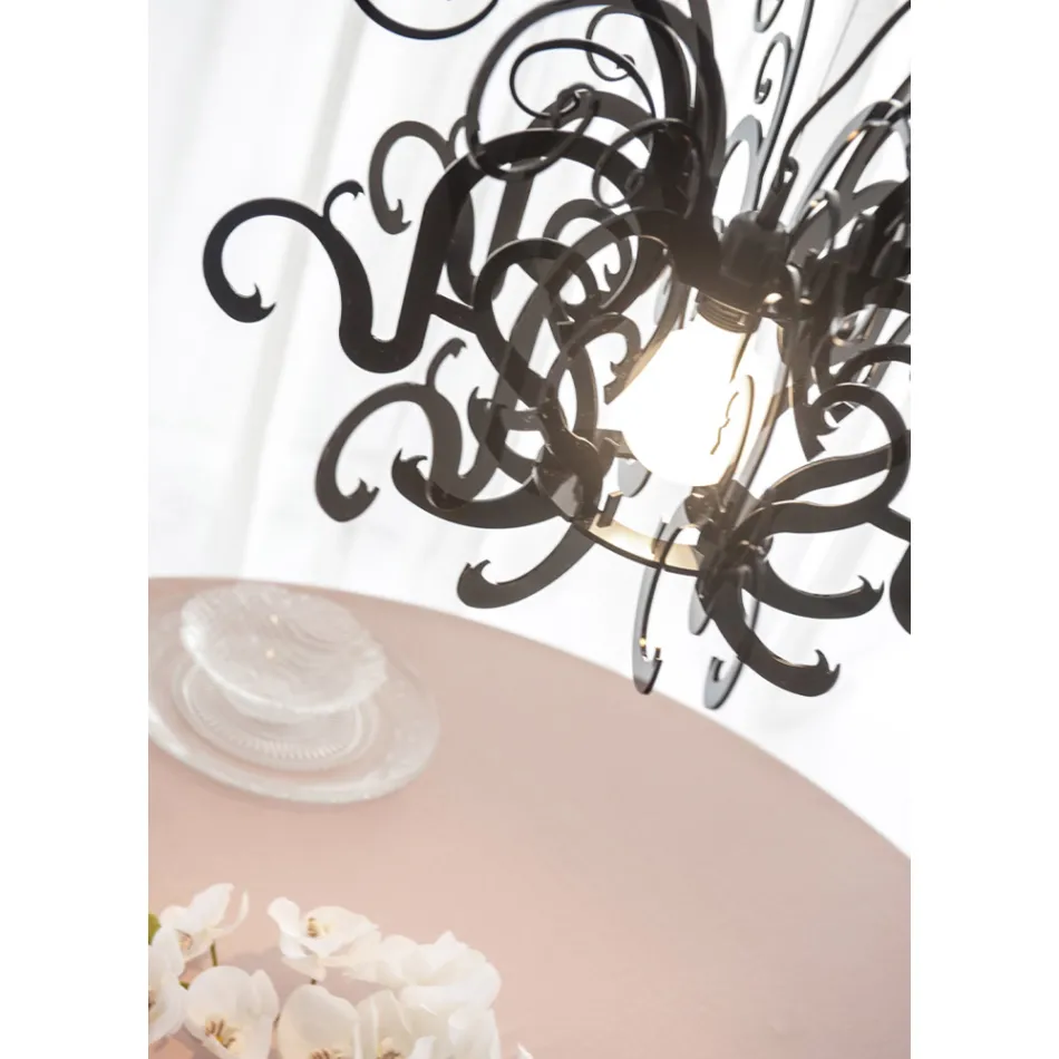 Lámpara de suspensión en plexiglás blanco o negro reciclable - Sancho Viadurini