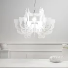 Lámpara colgante de plexiglás blanco satinado fabricada en Italia - Gea Viadurini