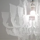 Lámpara colgante de plexiglás blanco satinado fabricada en Italia - Gea Viadurini