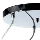Lámpara de araña de tres luces con barra circular en vidrio soplado, fabricada en Italia - Soffio Viadurini