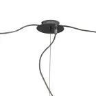 Lámpara de araña grande descentrada de tres luces en vidrio soplado, fabricada en Italia - Elisia Viadurini