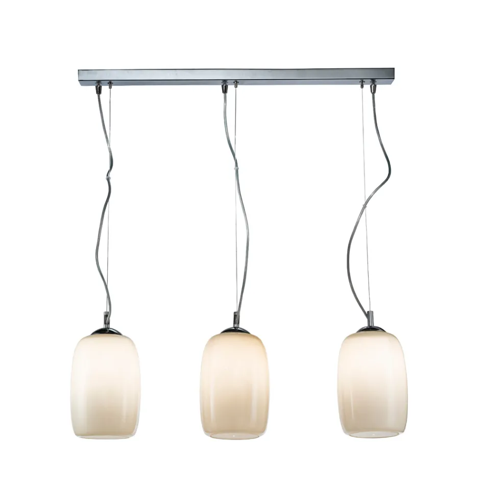 Lámpara de araña veneciana de tres luces con cristal soplado, fabricada en Italia - Soffio Viadurini