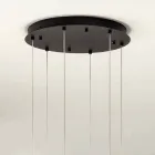 Araña colgante en metal pintado de negro con 6 luces LED - Cedro Viadurini