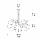 Lámpara de araña artesanal con 21 luces de vidrio veneciano, Made in Italy - Diamonique Viadurini