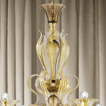 Araña de cristal veneciana de 6 luces Artisan Made in Italy - Agustina