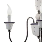 Lámpara de araña hecha a mano de cerámica y latón antiguo - Sanremo Viadurini