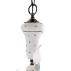 Lámpara de araña hecha a mano de cerámica y latón antiguo - San Remo Viadurini