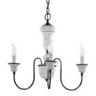 Lámpara de araña hecha a mano de cerámica y latón antiguo - Sanremo Viadurini