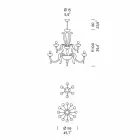 Araña de luces de 18 luces hecha a mano en vidrio de Venecia, Made in Italy - Regina Viadurini