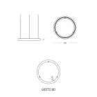 Lámpara de araña de diseño blanco con roseta de metal Made in Italy - Slide Giotto Viadurini