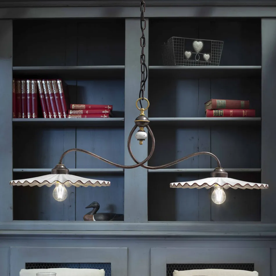 De la lámpara oscilante pulido de cerámica Ferroluce L&#39;Aquila Viadurini