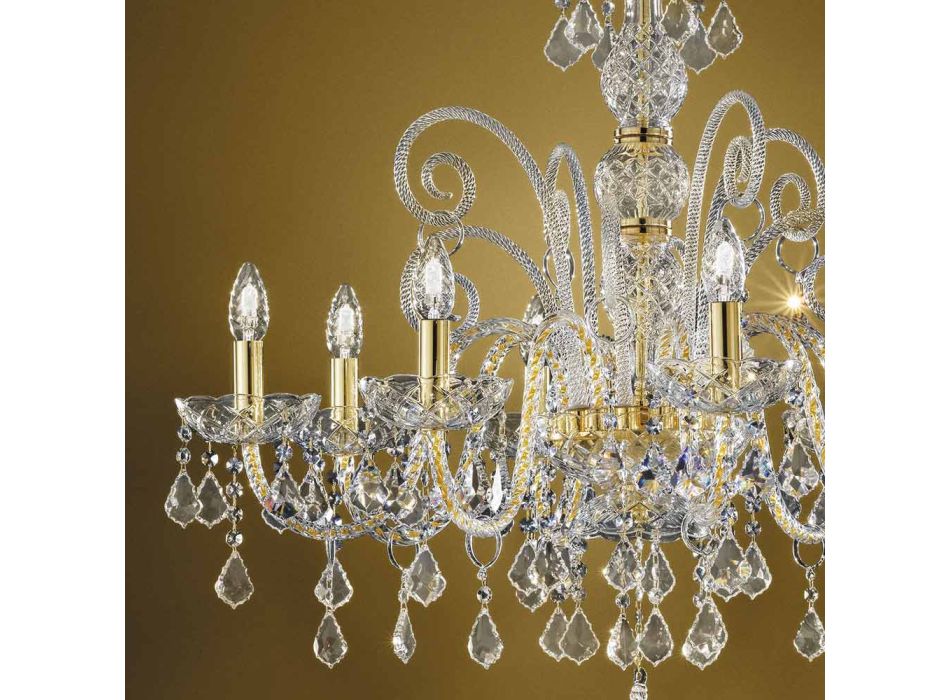 Araña clásica 8 luces en vidrio veneciano Made in Italy - Florentino Viadurini