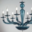 Araña clásica de 8 luces hecha a mano de vidrio Rigaton y metal - Fievole Viadurini