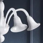 Araña artesanal clásica de vidrio veneciano blanco soplado - Elsa Viadurini