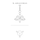 Araña artesanal clásica de vidrio veneciano blanco soplado - Elsa Viadurini