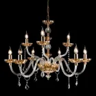 desgin clásicas lámparas de techo 9 luces y vidrio fino CRISallo Viadurini