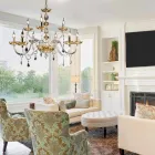 desgin clásicas lámparas de techo 9 luces y vidrio fino CRISallo Viadurini